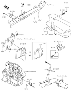 Fuel Injection Diagram and Parts List for KRF800HLF 2020 Kawasaki Lawn Tractor Accessories