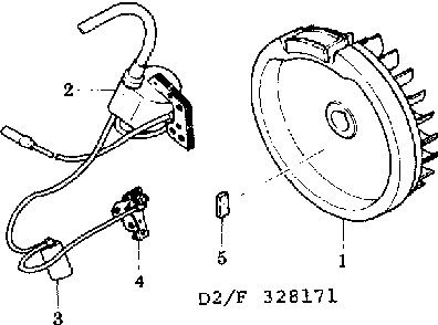 Ignition coil Diagram and Parts List for FA130D-1MP  Kawasaki Generator