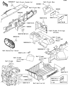 Part Location Diagram of 56071-0311 Kawasaki Label-Warning, Cargo Capacity