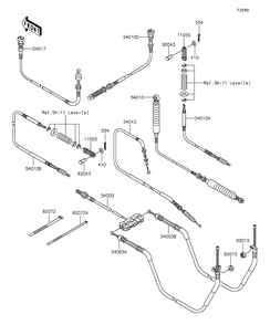 Cables Diagram and Parts List for KAF400FGF 2016 Kawasaki Lawn Tractor Accessories