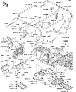 Guards/Cab Frame Diagram and Parts List for KRT750BCF 2012 Kawasaki Lawn Tractor Accessories