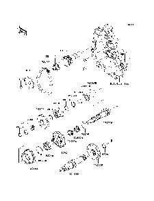 Transmission Diagram and Parts List for KAF400C7F 2007 & Prior Kawasaki Lawn Tractor Accessories