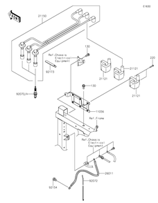 Ignition System Diagram and Parts List for KAF820AJF 2018 Kawasaki Lawn Tractor Accessories