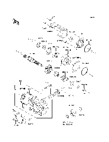 Bevel Gear Case Diagram and Parts List for KAF620MDF 2013 Kawasaki Lawn Tractor Accessories