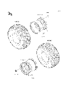 Wheels/Tires Diagram and Parts List for KAF620E7F 2007 & Prior Kawasaki Lawn Tractor Accessories