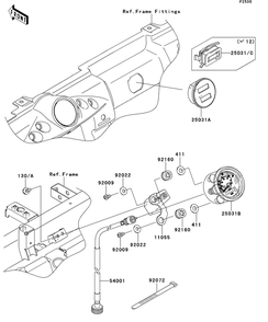 Meter Diagram and Parts List for KAF950GDF 2013 Kawasaki Lawn Tractor Accessories