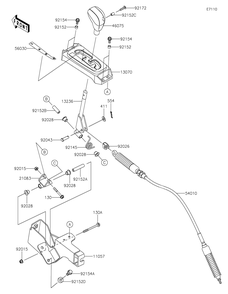 Control Diagram and Parts List for KRF800JNFNL 2022 Kawasaki Lawn Tractor Accessories