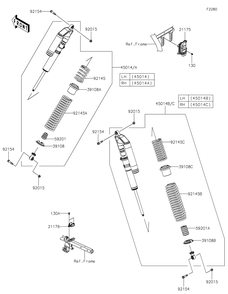 Part Location Diagram of 92145-2233-42P Kawasaki Spring, Tender, Silver