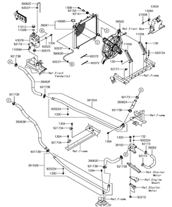 Radiator Diagram and Parts List for KAF820CHF 2017 Kawasaki Lawn Tractor Accessories