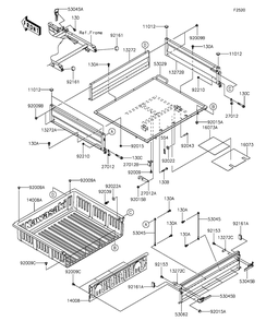 Carrier Diagram and Parts List for KAF400EGF 2016 Kawasaki Lawn Tractor Accessories