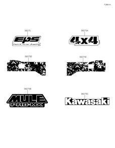 Decals(Dlf) Diagram and Parts List for KAF700DLF 2020 Kawasaki Lawn Tractor Accessories