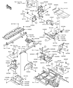 Frame Fittings-Rear Diagram and Parts List for KAF1000EGF 2016 Kawasaki Lawn Tractor Accessories