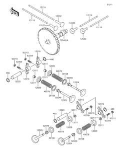 Valve Diagram and Parts List for KAF620RFF 2015 Kawasaki Lawn Tractor Accessories