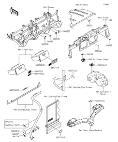 Part Location Diagram of 56071-0492 Kawasaki Label-Warning, Cab Frame