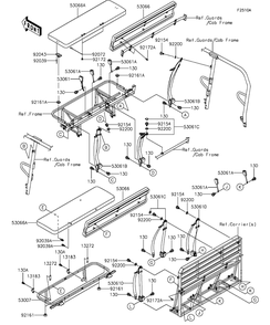 Seat Diagram and Parts List for KAF820BGF 2016 Kawasaki Lawn Tractor Accessories