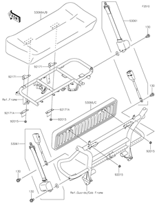 Seat Diagram and Parts List for KAF400JNFNN 2022 Kawasaki Lawn Tractor Accessories