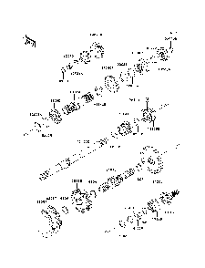Transmission Diagram and Parts List for KAF950B7F 2007 & Prior Kawasaki Lawn Tractor Accessories