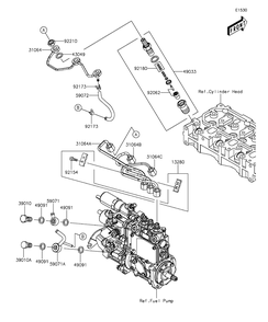 Fuel Injection Diagram and Parts List for KAF1000EGF 2016 Kawasaki Lawn Tractor Accessories
