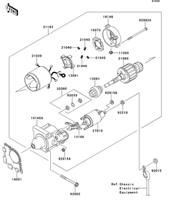 Starter Motor Diagram and Parts List for KAF400DEF 2014 Kawasaki Lawn Tractor Accessories