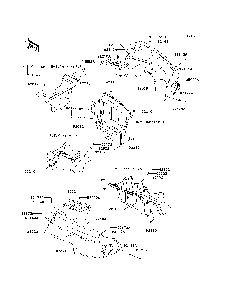 Rear Fender Diagram and Parts List for KRT800BEF 2014 Kawasaki Lawn Tractor Accessories