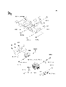 Engine Mount Diagram and Parts List for KAF950B7F 2007 & Prior Kawasaki Lawn Tractor Accessories