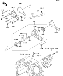 Water Pump Diagram and Parts List for KAF620RDFA 2013 Kawasaki Lawn Tractor Accessories