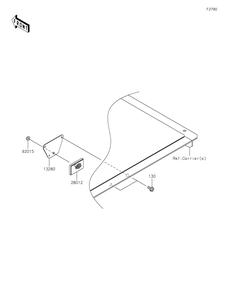 Reflectors Diagram and Parts List for KAF400JNFNN 2022 Kawasaki Lawn Tractor Accessories