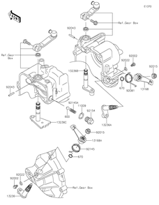 Gear Change Mechanism Diagram and Parts List for KAF620SMFNN 2021 Kawasaki Lawn Tractor Accessories
