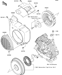 Cooling Diagram and Parts List for KAF400BEF 2014 Kawasaki Lawn Tractor Accessories