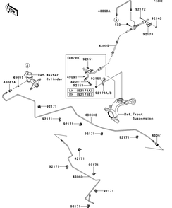 Brake Piping Diagram and Parts List for KRT750DCF 2012 Kawasaki Lawn Tractor Accessories