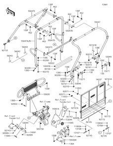 Guards/Cab Frame Diagram and Parts List for KAF620SGF 2016 Kawasaki Lawn Tractor Accessories