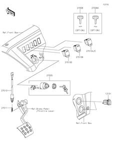 Ignition Switch Diagram and Parts List for KAF820FNFNN 2022 Kawasaki Lawn Tractor Accessories