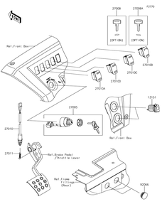Ignition Switch Diagram and Parts List for KAF1000HJF 2018 Kawasaki Lawn Tractor Accessories