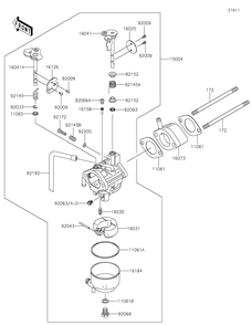 Carburetor Diagram and Parts List for KAF400JNFNN 2022 Kawasaki Lawn Tractor Accessories