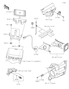 Fuel Injection Diagram and Parts List for KRF1000ALF 2020 Kawasaki Lawn Tractor Accessories