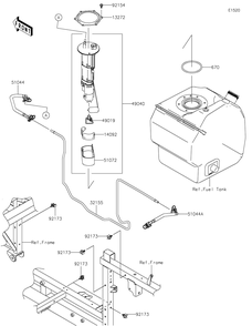 Fuel Pump Diagram and Parts List for KAF820BMFNL 2021 Kawasaki Lawn Tractor Accessories