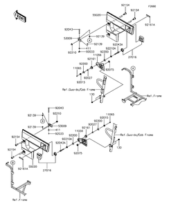 Door Diagram and Parts List for KAF1000FGF 2016 Kawasaki Lawn Tractor Accessories
