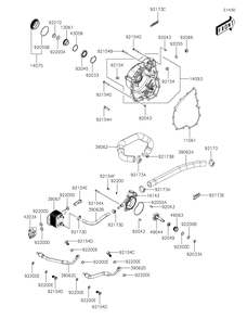 Engine Cover Diagram and Parts List for KAF700CMFNN 2021 Kawasaki Lawn Tractor Accessories