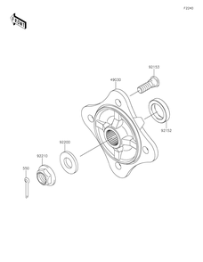 Rear Hubs/Brakes Diagram and Parts List for KRF800FNFNN 2022 Kawasaki Lawn Tractor Accessories