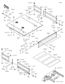 Carrier Diagram and Parts List for KAF620SKF 2019 Kawasaki Lawn Tractor Accessories