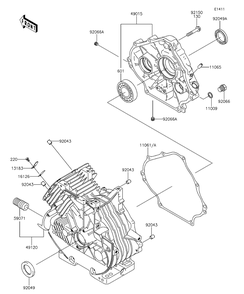 Crankcase Diagram and Parts List for KAF400EDF 2013 Kawasaki Lawn Tractor Accessories