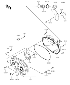 Converter Cover Diagram and Parts List for KAF400EGF 2016 Kawasaki Lawn Tractor Accessories