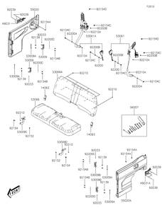 Seat Diagram and Parts List for KAF700CMFNN 2021 Kawasaki Lawn Tractor Accessories
