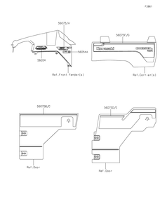 Decals Diagram and Parts List for KAF1000JMFNN 2021 Kawasaki Lawn Tractor Accessories