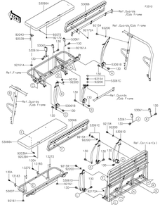 Seat Diagram and Parts List for KAF820BJF 2018 Kawasaki Lawn Tractor Accessories