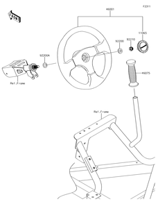 Steering Wheel Diagram and Parts List for KRF800GJF 2018 Kawasaki Lawn Tractor Accessories