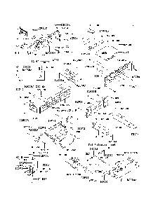 Frame Fittings Diagram and Parts List for KAF950C7F 2007 & Prior Kawasaki Lawn Tractor Accessories