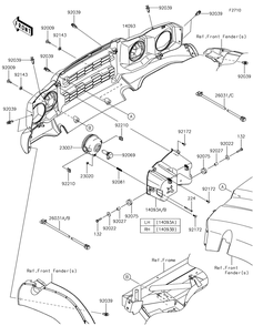 Headlight Diagram and Parts List for KAF400JKF 2019 Kawasaki Lawn Tractor Accessories