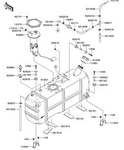 Fuel Tank Diagram and Parts List for KAF950GDF 2013 Kawasaki Lawn Tractor Accessories