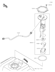 Fuel Pump Diagram and Parts List for KRF800JNFNL 2022 Kawasaki Lawn Tractor Accessories